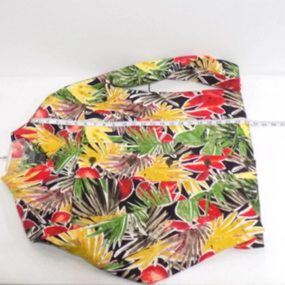 Additions By Chico's Red, Green & Yellow Tropical Print Jacket - Size:1 (Medium) - Picture 7 of 10